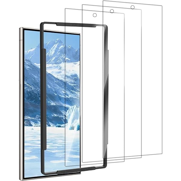 wonima11 BLEUM CADE 3Pack Screen Protector for Samsung Galaxy S24 Ultra with Installation Frame, Anti-Fingerprint 9H Hardness Tempered Glass