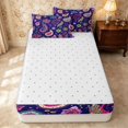 thumbnail image 4 of Erosebridal Vintage Paisley Zipper Queen Comforter Set with Fitted Sheet and 2 Pillowcases, Cute Blossom Zipper Bedding Set, Reversible, Navy Multicolor, Reversible, 4 of 7