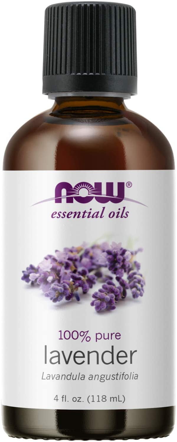 NOW Essential Oils, Lavender Oil, Soothing Aromatherapy Scent, Steam Distilled, 100% Pure, Vegan, Child Resistant Cap, 4-Ounce - 2 Packs