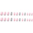 thumbnail image 2 of Women Pink Press on Nails,Short/Medium Square Fake Nails with Glitter Snowflakes,Acrylic Glossy Glue on Nails,Reusable Winter Xmas False Nails for Girls Holiday Daily Appointment Wear 24pcs, 2 of 6