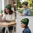 thumbnail image 3 of Jiibva Tree Frog Pattern Beanie Knitted Cap for Men & Women, Slouchy Skull Cap Embroidery Knitted Hat Cute Animal Cartoon Cap Outdoor Sports Warm Ski Hat, 3 of 7