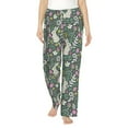 thumbnail image 2 of Goofa Retro Bunny Floral Printed Soft Pajama Pants for Women, Wide Leg Comfy Casual Lounge Yoga Pants-X-Large, 2 of 9