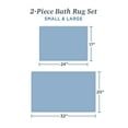 thumbnail image 2 of WelHome 2 Piece Recycled Polyester Bathroom Rugs Set, 17x24 & 20x32 Inches, Non-Slip Performance Bath Mats For Bathroom Floor, Easy to Clean, Blue, 2 of 9