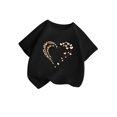 thumbnail image 4 of SGMVNU Graphic Tees for Girls Casual Loose Fit Short Sleeve Heart Prints Tshirts Summer Crewneck Tops Back to School Kids Clothes, Size 3-4 Years, Black, 4 of 4