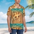 thumbnail image 3 of Fotbe Starfish And Seashell 1 Camisa Hawaiana para Hombre Unisex – Camisa Casual de Verano con Botones de Manga Corta de Algodón y Lino,X-Large, 3 of 7