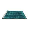 thumbnail image 2 of Ahgly Company Machine Washable Indoor Rectangle Oriental Turquoise Blue Industrial Area Rugs, 2' x 3', 2 of 4