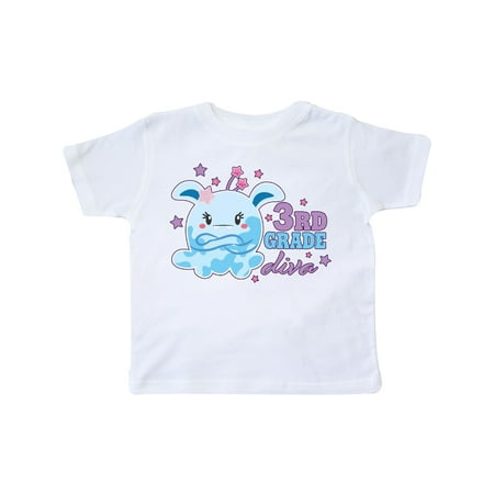 

Inktastic 3rd Grade Diva with Cute Blue Monster Gift Toddler Toddler Girl T-Shirt