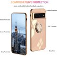 thumbnail image 5 of Compatible with Google Pixel 7 Pro Case Ring Holder Magnet Green, Google Pixel 7 Pro Phone Case Silicone Shockproof Plate Luxury Slim Cover (Pink), 5 of 14
