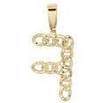 thumbnail image 3 of 10K Yellow Gold Real Diamond Initial F Cuban Link Pendant 1.60" Charm 1/2 Ct., 3 of 6