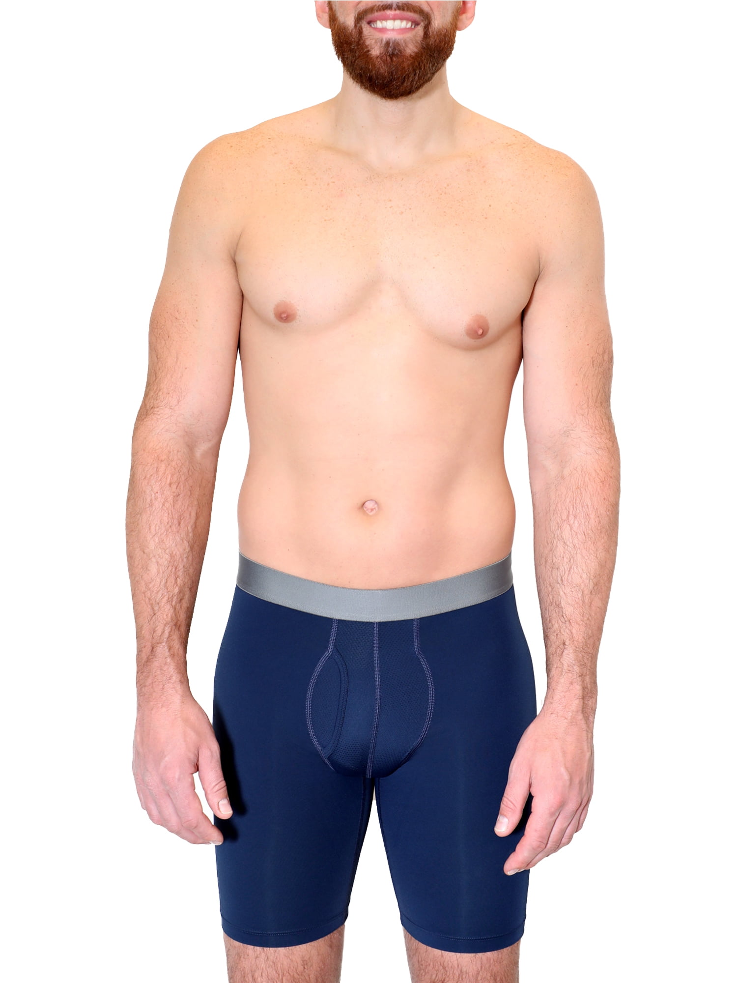 Athletic Works Men's Nylon Long Leg Boxer Briefs, 3-pack