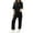 Black, variant on Summer 2 Piece Outfits for Women 2025 Casual Short Sleeve Sweatsuits Matching Wide Leg Tracksuits Lounge Sets