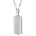 thumbnail image 2 of Stainless Steel 0.01 CTW Diamond Zipper Edge Dog Tag Pendant Necklace, 2 of 2