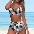 thumbnail image 2 of Gibobby Conjunto de Bikini Bikini de cintura alta para mujer, bañador Sexy de realce de dos piezas, traje de baño Vintage de dos piezas, conjunto de Biki(Negro,M), 2 of 3