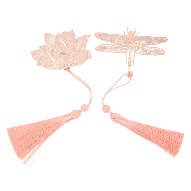 Marcadores de metal, 2 piezas de oro rosa hueco Marcador hueco de oro rosa Marcadores de metal huecos Fiel a su promesa