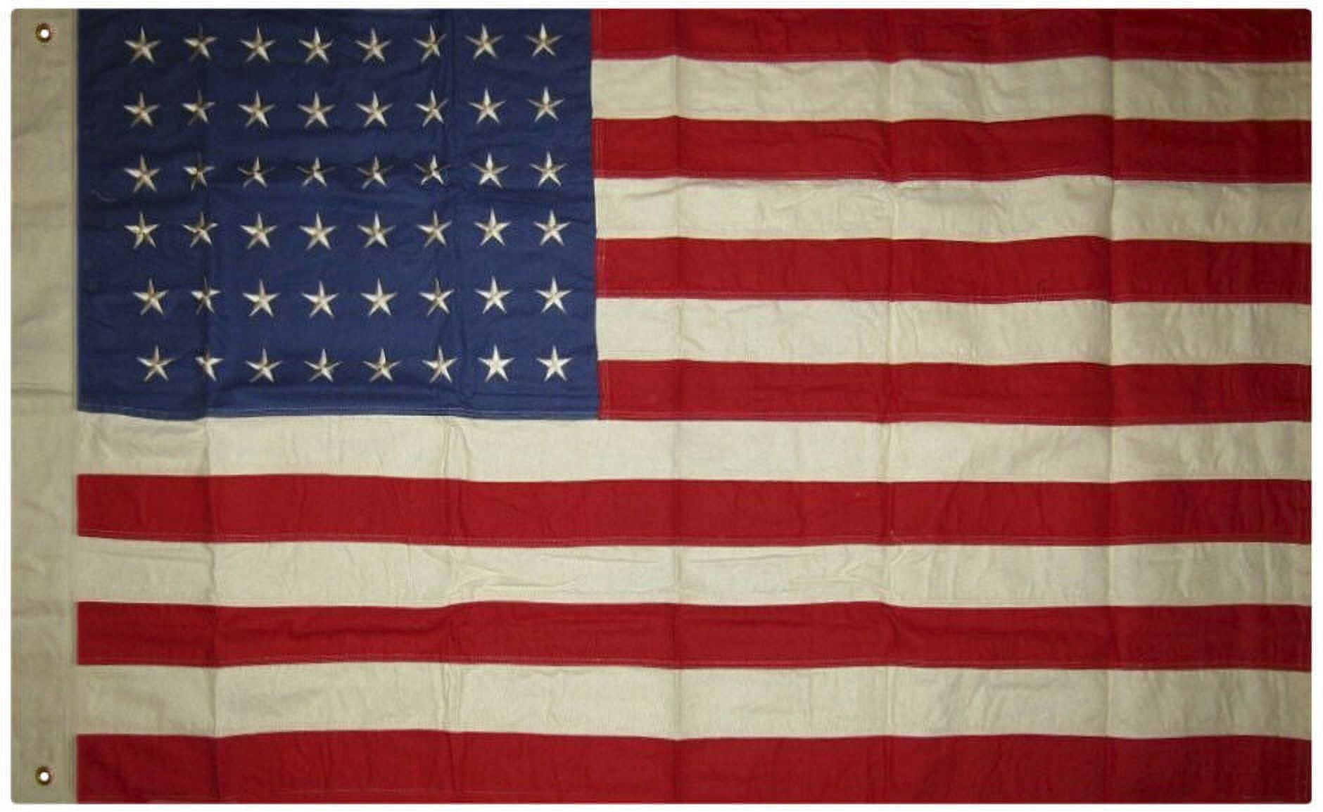 3x5 Embroidered 48 Star USA American Tea Stain Vintage Cotton Flag