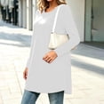 thumbnail image 6 of Edvintorg Womens Tunic Tops Plus Size Solid Color Long Sleeve Crew Neck Loose Lightweight Casual Shirt Women's Clothing White Pull-On, 6 of 7