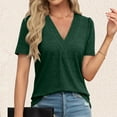 thumbnail image 3 of XINMidd Womens Tops Dressy Casual V Neck Short Sleeve Shirts Loose T Shirts Trendy Tops Tunic Blouses Ling Sleeve Shirt Women Shirts Short Sleeve Casual Womens Long Sleeve Shirts Long Sleeve Shirt, 3 of 6