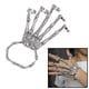 thumbnail image 4 of Pulsera de mano de esqueleto con anillos, pulsera elástica punk ajustable, esqueleto 1 plata, 4 of 7
