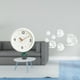 thumbnail image 2 of Reloj de pared silencioso contemporáneo con números y pegatinas de peces de espejo acrílico removibles. Arte decorativo para el hogar, la ofic, 2 of 8
