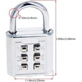 thumbnail image 2 of HUGFEGWE 6 Digit Button Combination Security Padlock Digital Lock for Suitcase Luggage Drawer Door Toolbox,Fixed Gym Cabinet Door Toolbox Padlock Gym Sports School and Employee Lock,Silver UA824-6859, 2 of 8