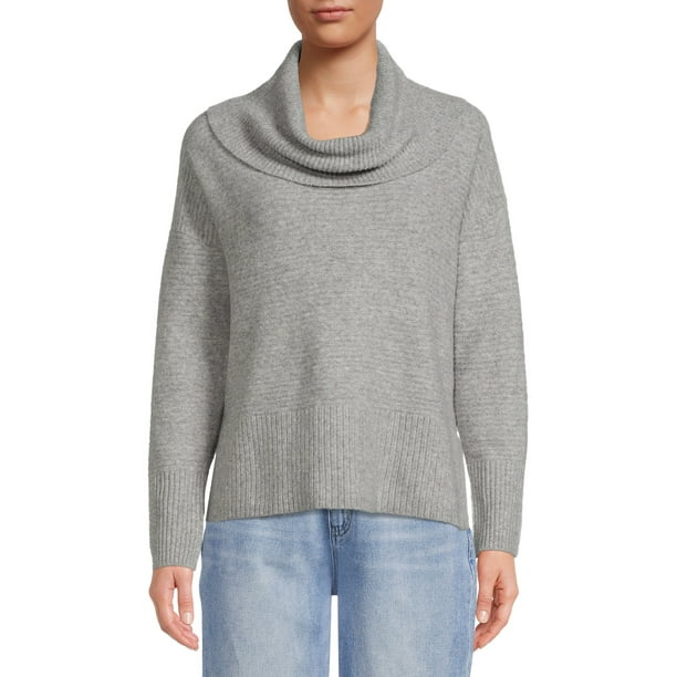 Time and Tru Women’s Cowl Neck Sweater - Walmart.com