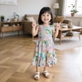 thumbnail image 2 of Piuwrlz Summer Dresses for Girls Casual Play Dresses Suspender Crew Neck Pleated Skirts Multicolor Size 8 Years, 2 of 5