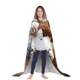 thumbnail image 3 of Honeii Cute Alpaca in Daze Print Poncho Cape, Cloak Coat, Snuggly Hooded Wearable Blanket, Hooded Cape For Teenagers,Halloween Costumes-Large, 3 of 7