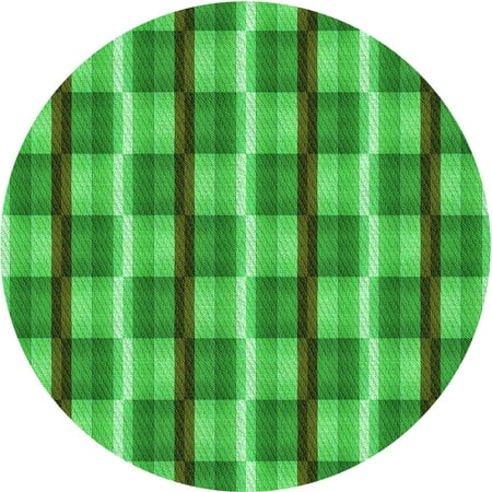 

Ahgly Company Indoor Round Patterned Green Area Rugs 6 Round
