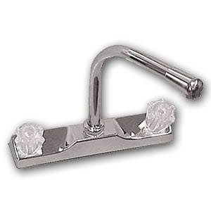 LaSalle Bristol 20380R147WABX - Plastic White Kitchen High Rise Faucet with Smoked Knobs