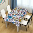 thumbnail image 4 of Yayeee Tablecloths 54" x 54" Rectangle Wrinkle Resistant Party Table Cover, Doodle Pattern, 4 of 8