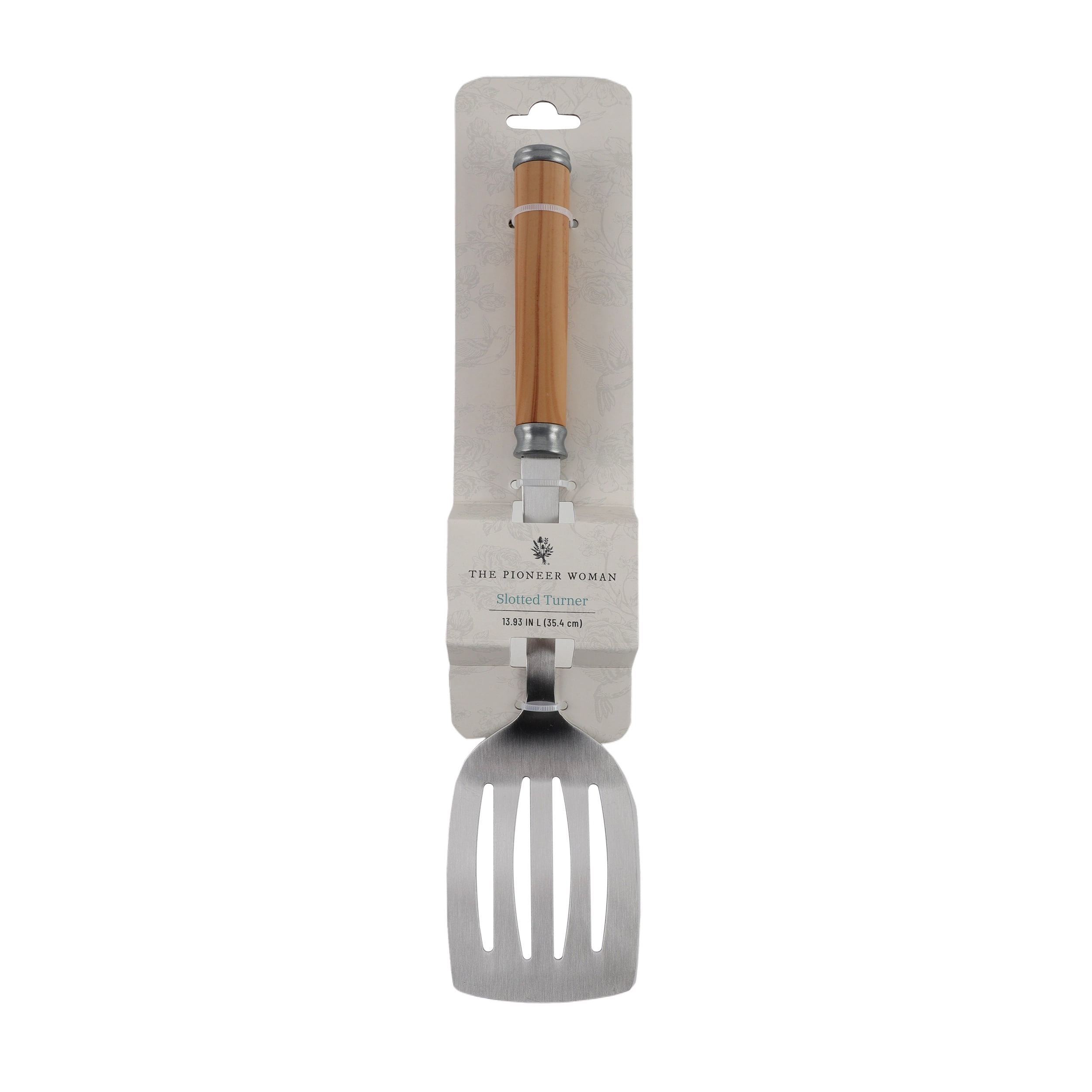 The Pioneer Woman Stainless Steel Slotted Turner, Olivewood