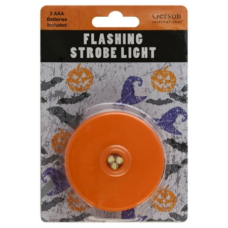 Gerson 37272 - 2.75" Orange Battery Operated LED Flashing Strobe Pumpkin Light (Batteries Included) for Halloween