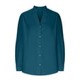 thumbnail image 4 of Snoarin Button Down Shirt Women Solid Color V-neck Loose Button Blouse Half Sleeve Casual Work Tunic Tops S-2XL, 4 of 6