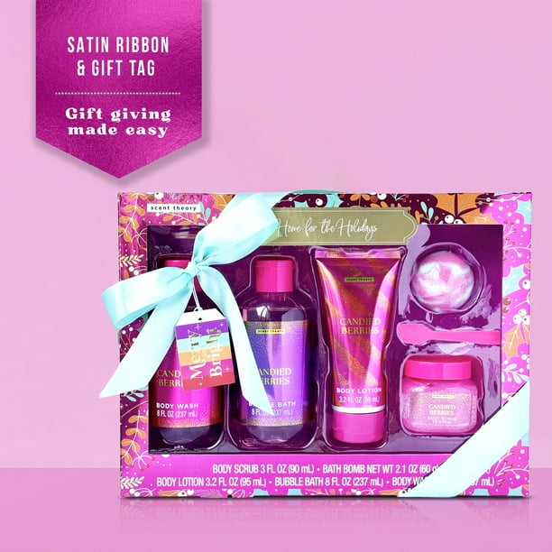 Scent Theory Candied Berries Holiday Bath Gift Set, 5 Piece