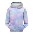 thumbnail image 6 of Mercatoo Kids Girls Tie Dye Hooded Sweatshirt Front Pocket Pullover Long Sleeve Tops Comfy Soft Outwear for Junior Girls, 6 of 7