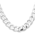 thumbnail image 3 of Diamond2Deal 925 Sterling Silver Rhodium-plated 13 mm Curb Chain Necklace for Mens 28", 3 of 7