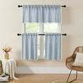 thumbnail image 5 of Boho Farmhouse Kitchen Valances for Windows Blue Country Valance Curtains for Living Room Bedroom Modern Rustic Cotton Linen Tassel Topper Window Curtain, 52"W x 18"L, 5 of 6