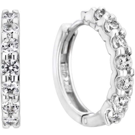 Diamaison 1/4 Cttw Natural White Diamond Huggies Earrings for Adult in 10Kw Gold