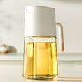 thumbnail image 1 of Botella dispensadora de aceite automática | Olla de aceite de vidrio de gran capacidad para cocina | Operación con una sola mano | Diseño antiderrame sin goteo | Contiene aceite de oliva, vinagre, 1 of 8
