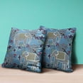 thumbnail image 4 of Amrita Sen Designs  20 x 20 in. Two Elephants Broadcloth Indoor & Outdoor Blown & Closed Pillow - Blue & White, 4 of 5
