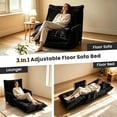 thumbnail image 3 of Centilab Single Folding Sofa Bed Chair with Pillows, 5 Position Adjustable Sleeper Chair Convertible Lounge Sofa with Armrest Floor Seating for Living Room Bedroom, Black, 3 of 8