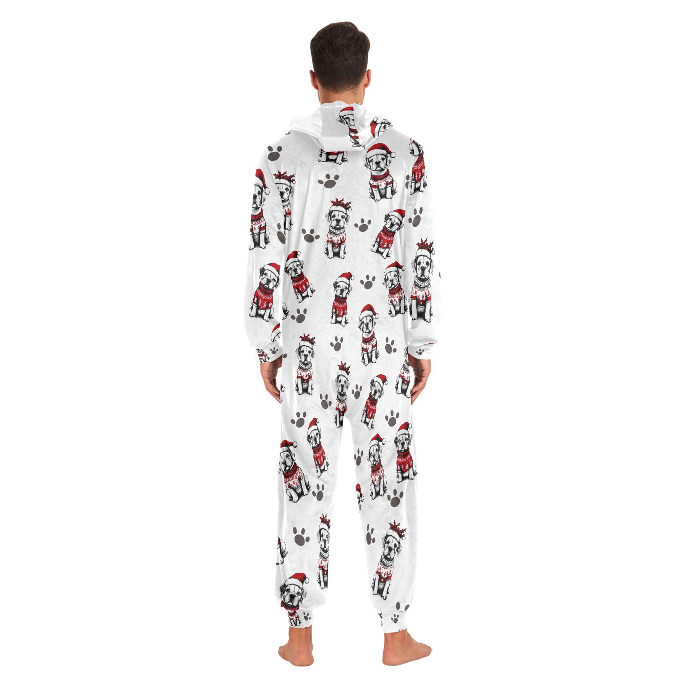 joogoo Dog Christmas Unisex Adults Onesies Pajamas Jumpsuits L