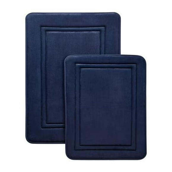 Mainstays Memory Foam Bath Mat Set Navy