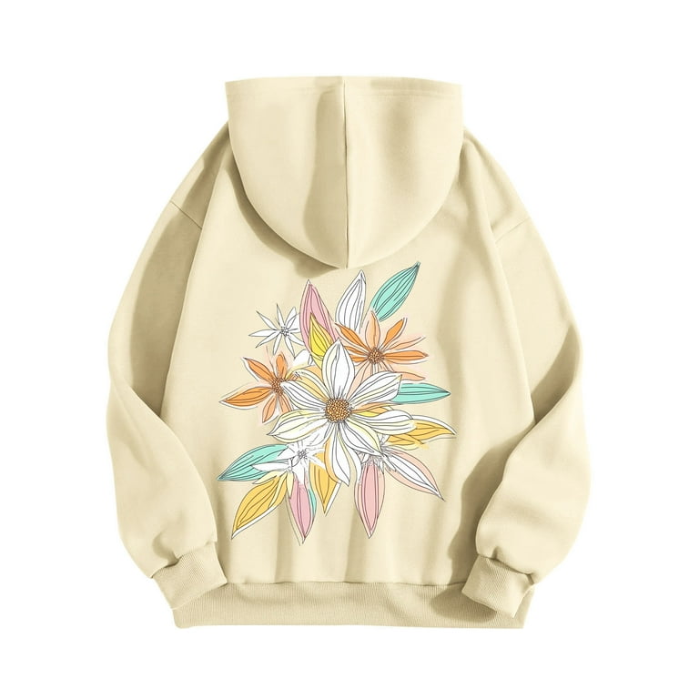 Kctiaxy Graphic Hoodies for Women Long Sleeve Crewneck Pullover