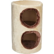 Cat Furniture 2 Story Fur Condo - Beige base/Chocolate trim