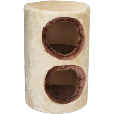 Cat Furniture 2 Story Fur Condo - Beige base/Chocolate trim