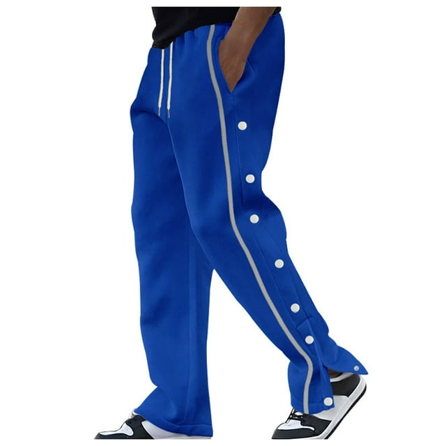 WEIYLL Pantalon Homme Patchwork Décontracté avec Cordon de Serrage Poches Bleu Taille TG