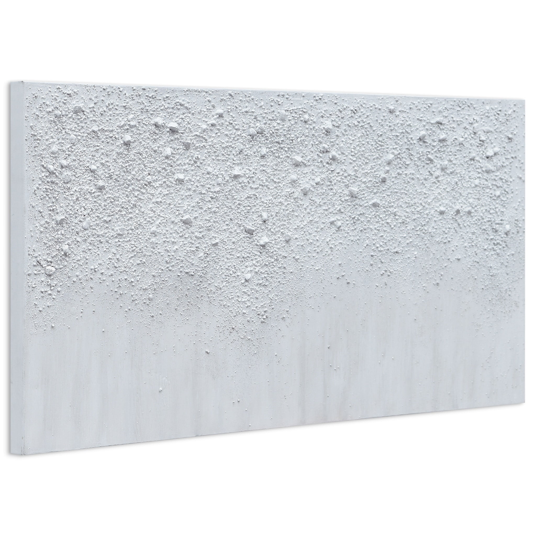 Empire Art Direct White Snow A Textured Metallic Hand Painted Wall Art, 24" x 48" x 1.5", Ready to Hang