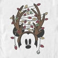 thumbnail image 2 of Men's Mickey & Friends Antlers with Christmas Lights Graphic Tee White Small, 2 of 5