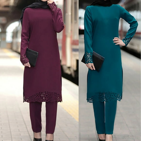Neinkie Muslim Swimwear for Women Modest Full Cover Swimsuit Long Sleeve Hijab Burkini
